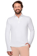 Men's Bal Harbour Long Sleeve Polo with Thumbholes | White