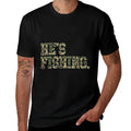 Vintage Hes Fishing Camo Camouflage Fishing Fathers Day Life  Lightweight T-Shirt