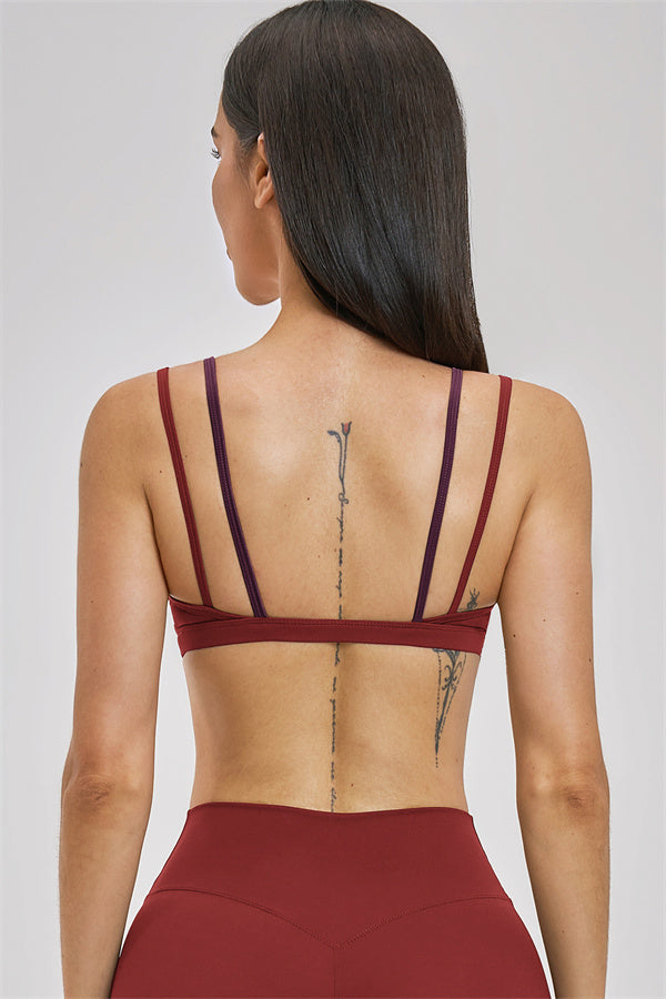 The Seraphine Layered V Sports Bra Skirt 2-Piece Set