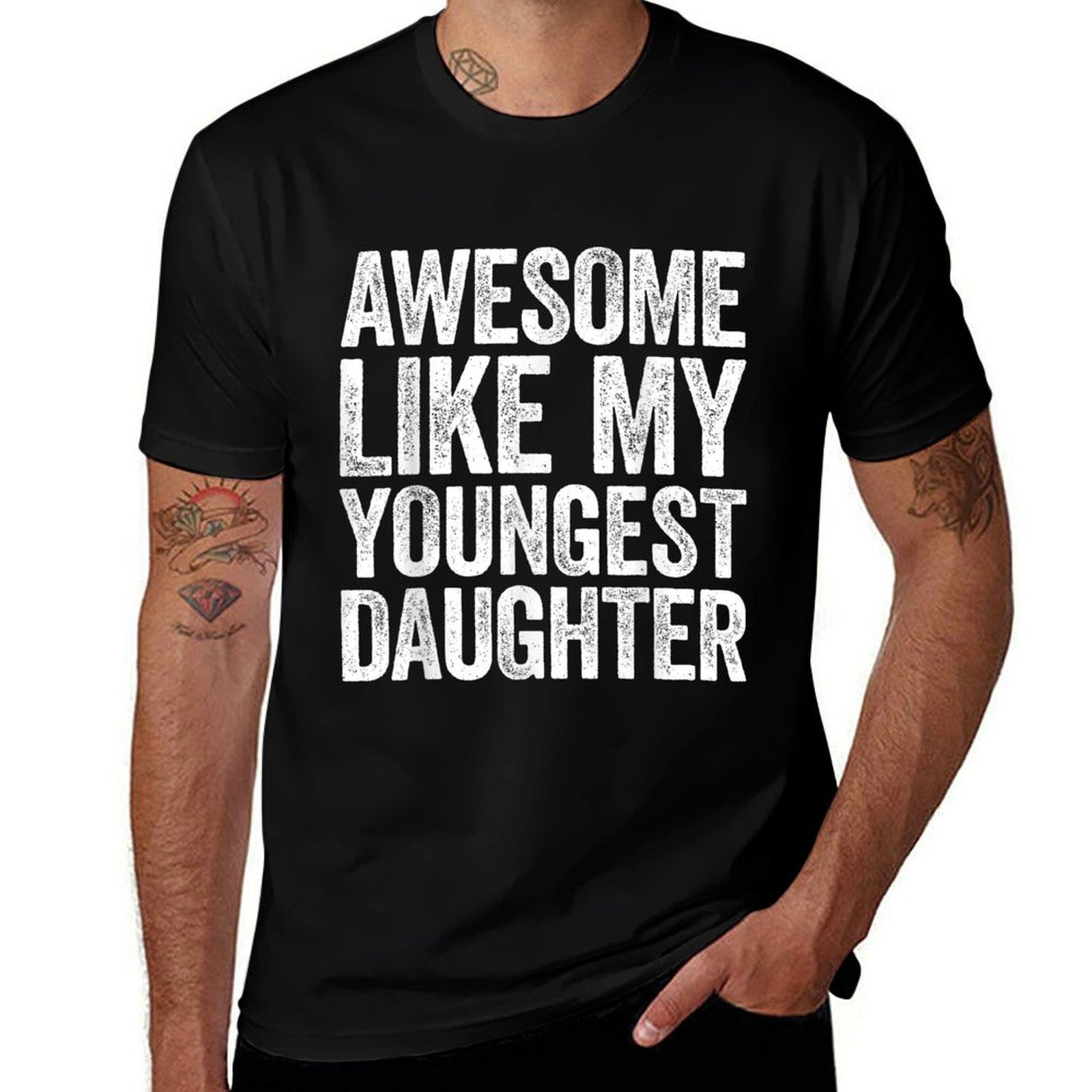 Awesome Like My Youngest Daughter Men Dad Fathers Day  Trendy Pattern T-Shirt