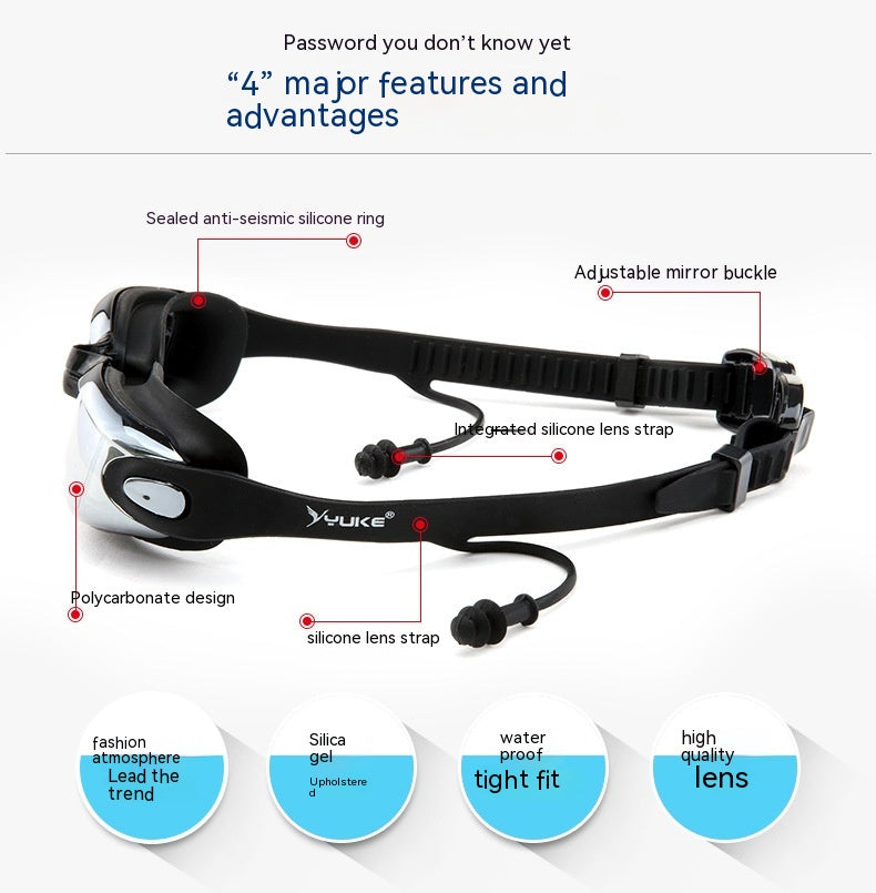 Men's Waterproof Swim Gear: Cap & Goggles Set
