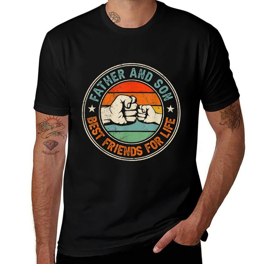 Father And Son Best Friends For Life Matching Fathers Day  Rolled Sleeves T-Shirt