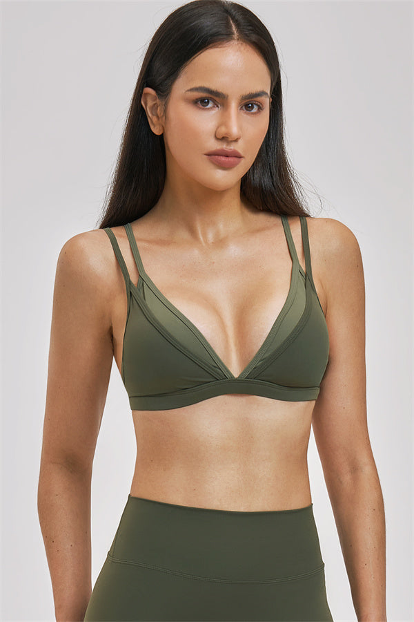 The Seraphine Layered V Sports Bra Skirt 2-Piece Set