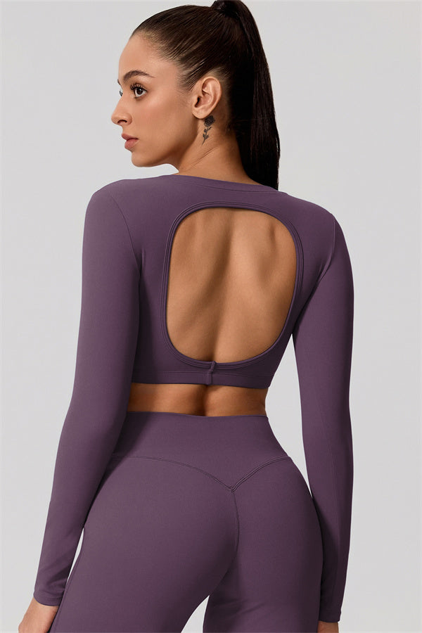 The Nestle Long Sleeve Crop Top Straight Leg Pants 2-Piece Set