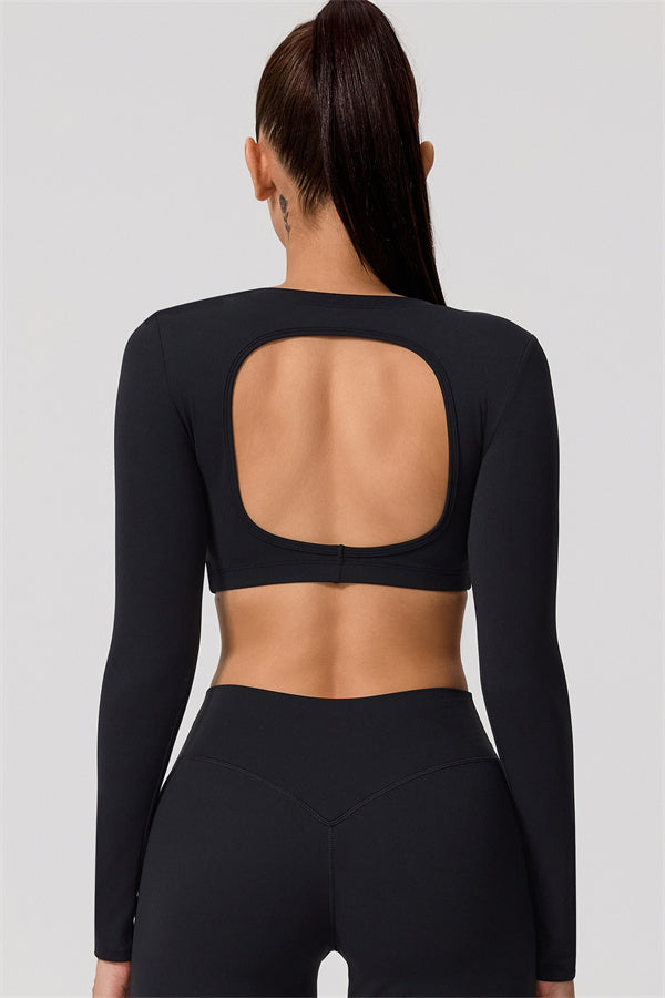 The Nestle Long Sleeve Crop Top Straight Leg Pants 2-Piece Set