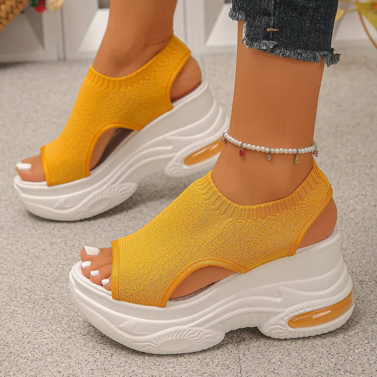 Peep Toe Platform Sandals