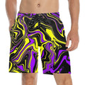 Purple Yellow and Black Psychedelic Melt Swim Shorts