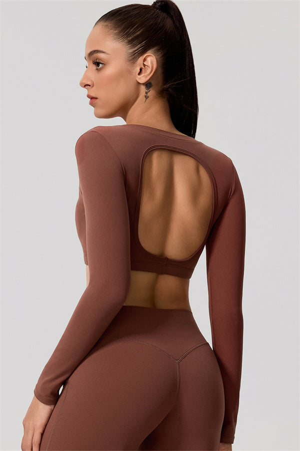 The Nestle Long Sleeve Crop Top Straight Leg Pants 2-Piece Set