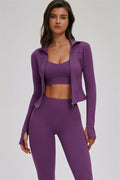The Kinetic Zip Jacket Cross Back Sports Bra Leggings 3-Piece Set