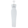 Summer Sexy Halter Three Dimensional Decoration Hollow Out Cutout Backless Leg Exposed Dress Women Clothing