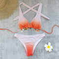 Gradient Strap Backless Sexy Bikini Sheath Skirt Set Split Swimsuit Women Bikini