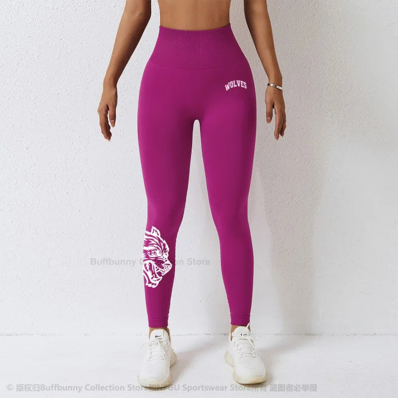 Wolf Head High Waist Yoga Pants