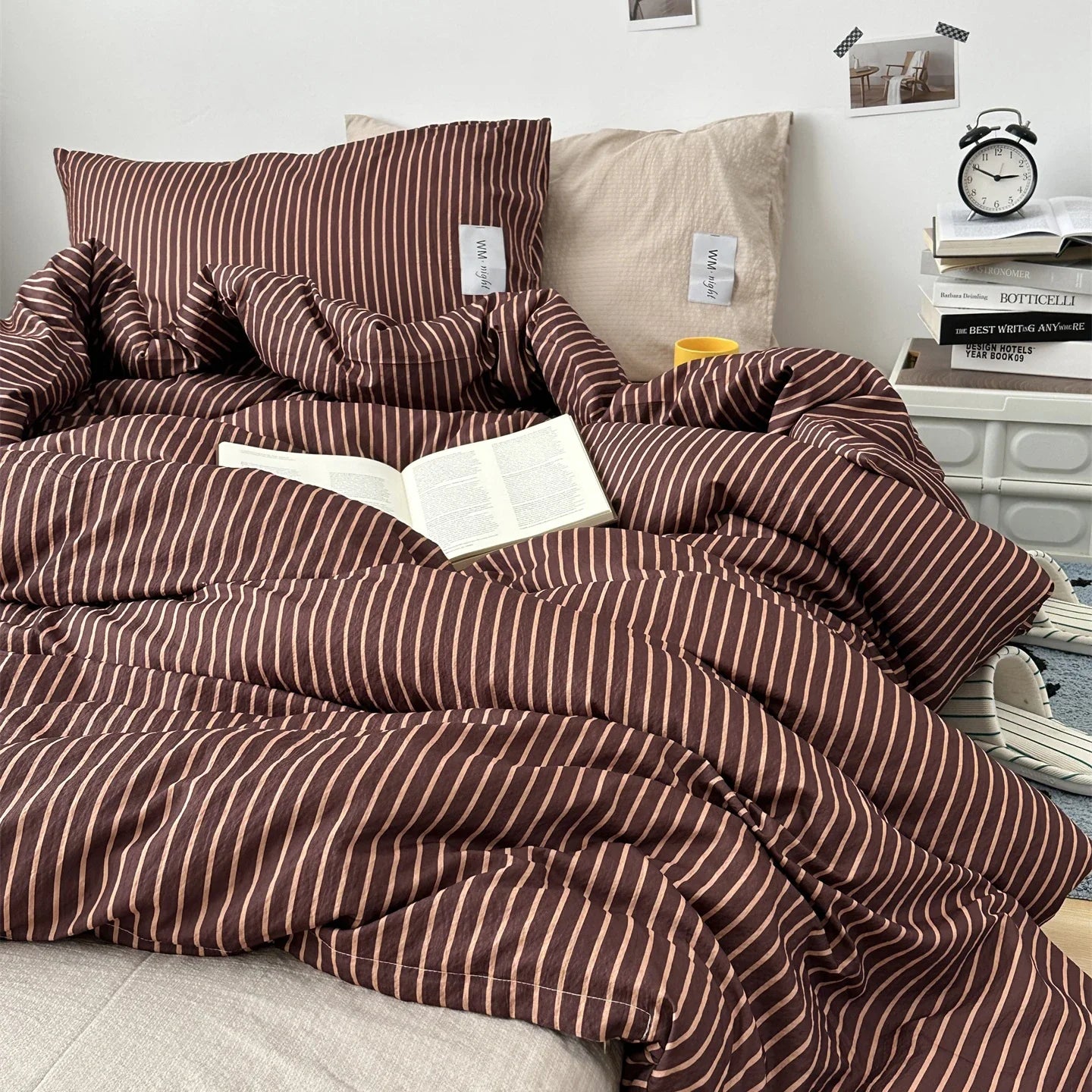 Stripe Bedding Comforter Set with Pillowcase bed sheet Single Full Size Bed Linen Duvet Cover Set Queen/King Double Single Bed