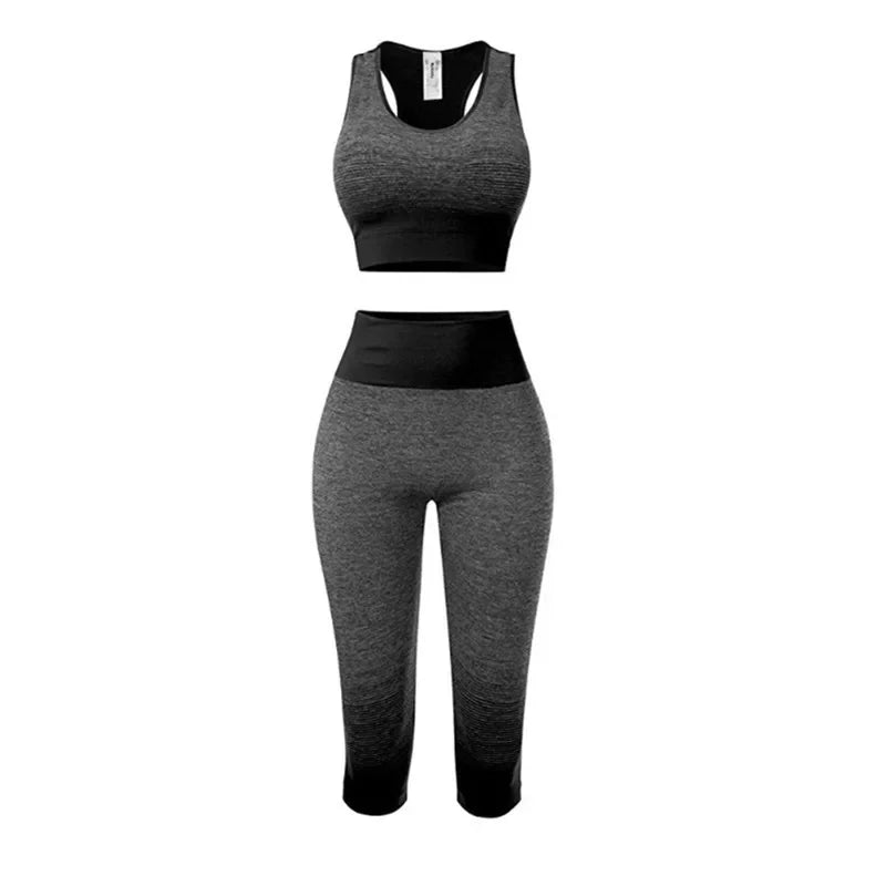 2-Piece Yoga Set with Elastic Sports Bra