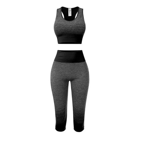 2-Piece Yoga Set with Elastic Sports Bra