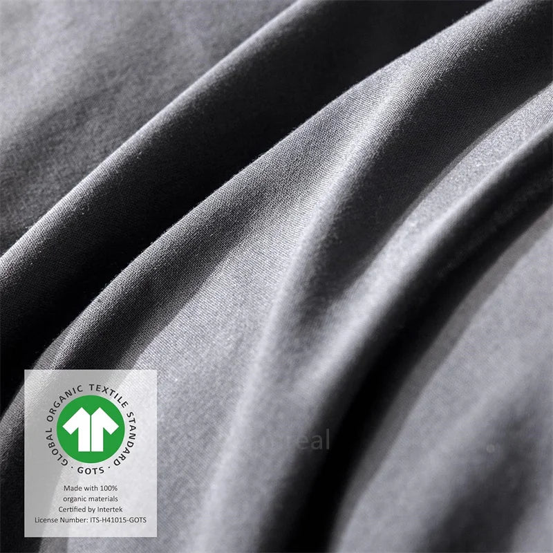 Washed Cotton Bed Linen Bedding Set 4 Pieces Bed Sheets Set Solid Color Comforter Cover Couple Queen King Size Bed Quilt Cover