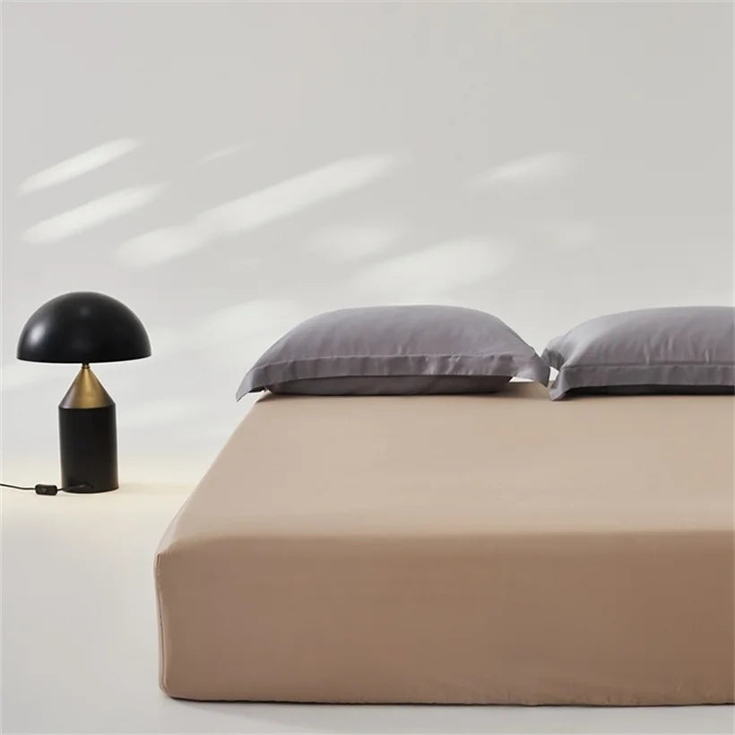 3pcs Set 100% Mulberry Silk Bed Sheet Set with 1pc Fitted Sheet and 2pcs Pillowcase Mattress Cover for Double King Queen Size