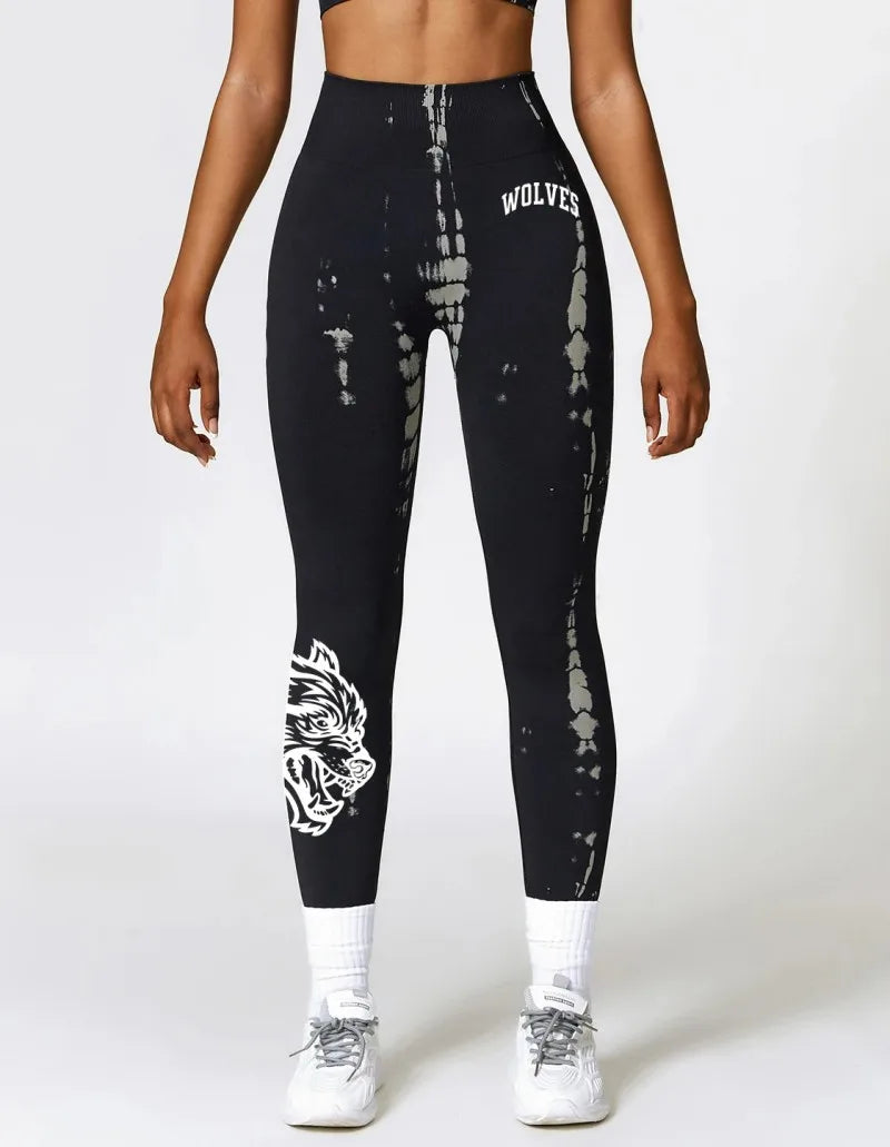 Wolf Head High Waist Yoga Pants