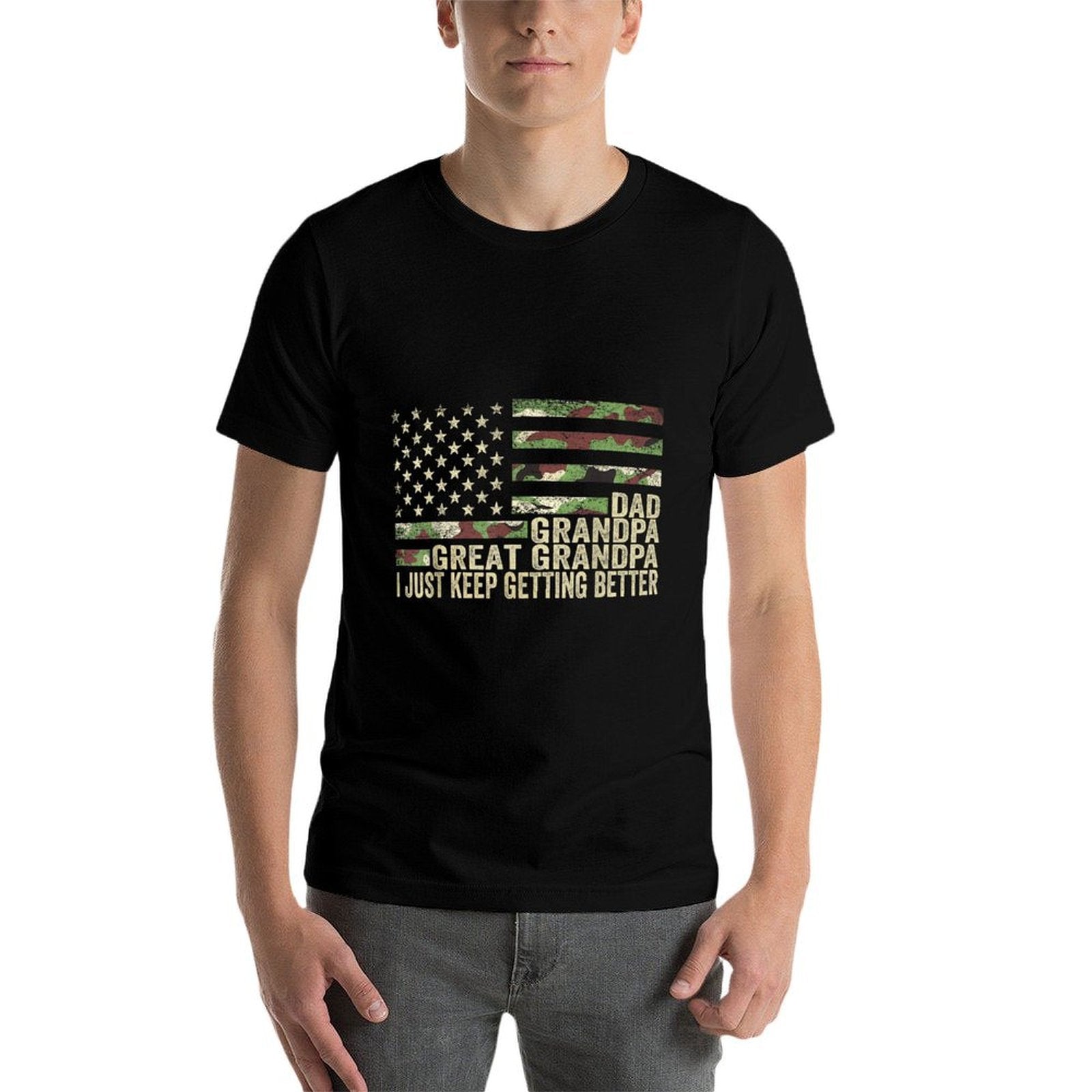 Fathers Day Gift from Grandkids Dad Grandpa Great Grandpa  Oversized Silhouette T-Shirt