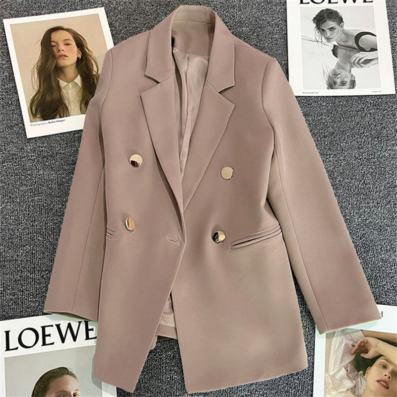 Women's Straight-Cut Blazer – Slim Fit Long Sleeve Suit Jacket