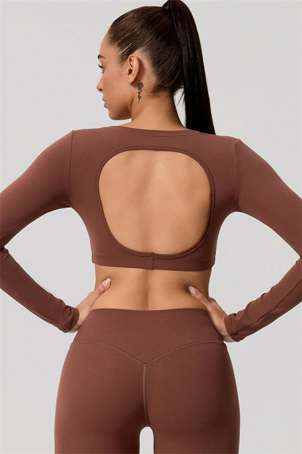 The Nestle Long Sleeve Crop Top Straight Leg Pants 2-Piece Set