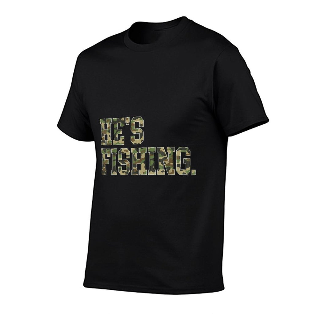 Vintage Hes Fishing Camo Camouflage Fishing Fathers Day Life  Lightweight T-Shirt